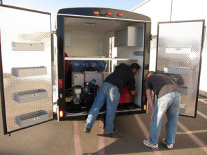 wax on, wax off auto detailing trailer