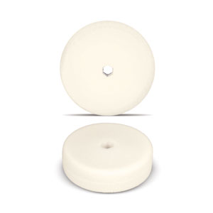 White 6 Inch Double-Sided Foam Buffing Pad - Ultra-Fine Polishing