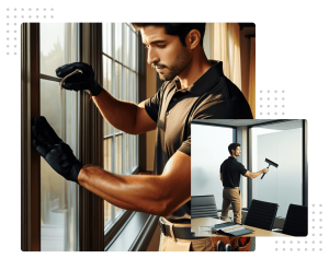 Rightlook Home and Commercial Window Tinting Training Images of Installers in the field working