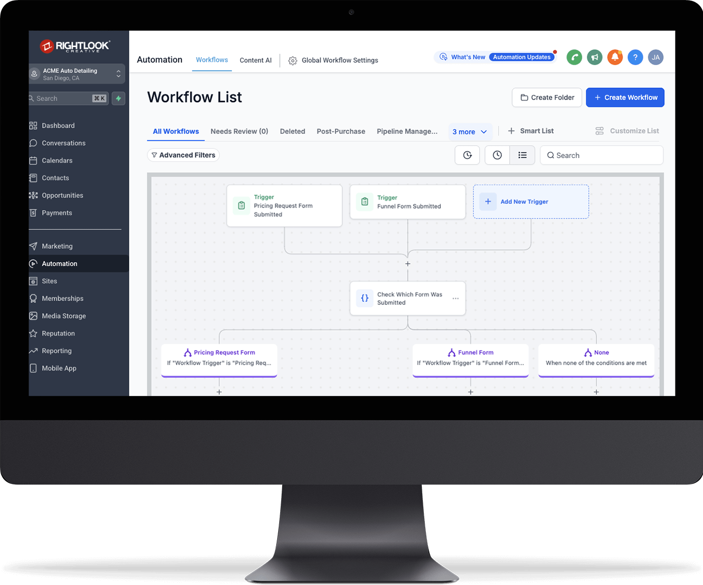 Rightlook Business Accelerator Program Automated Sales Workflow