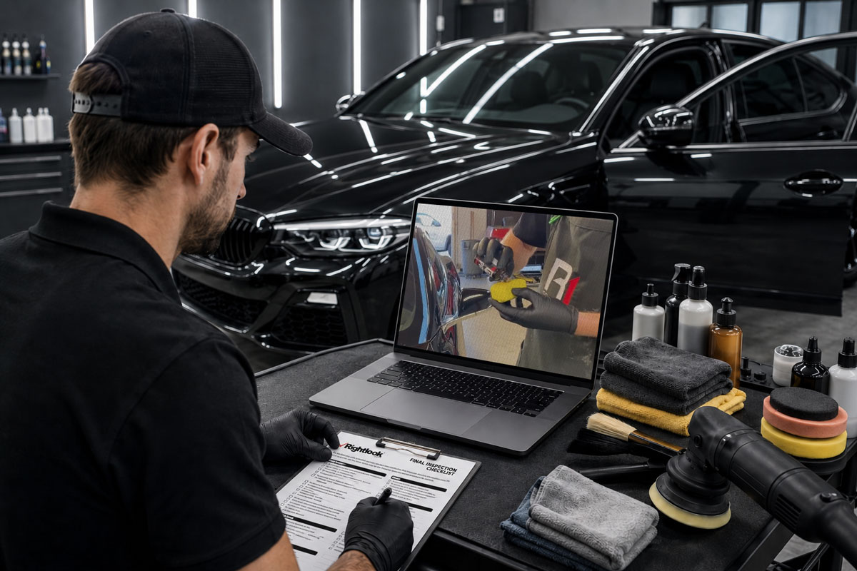 Online auto detailing course checklist with professional detailing training modules