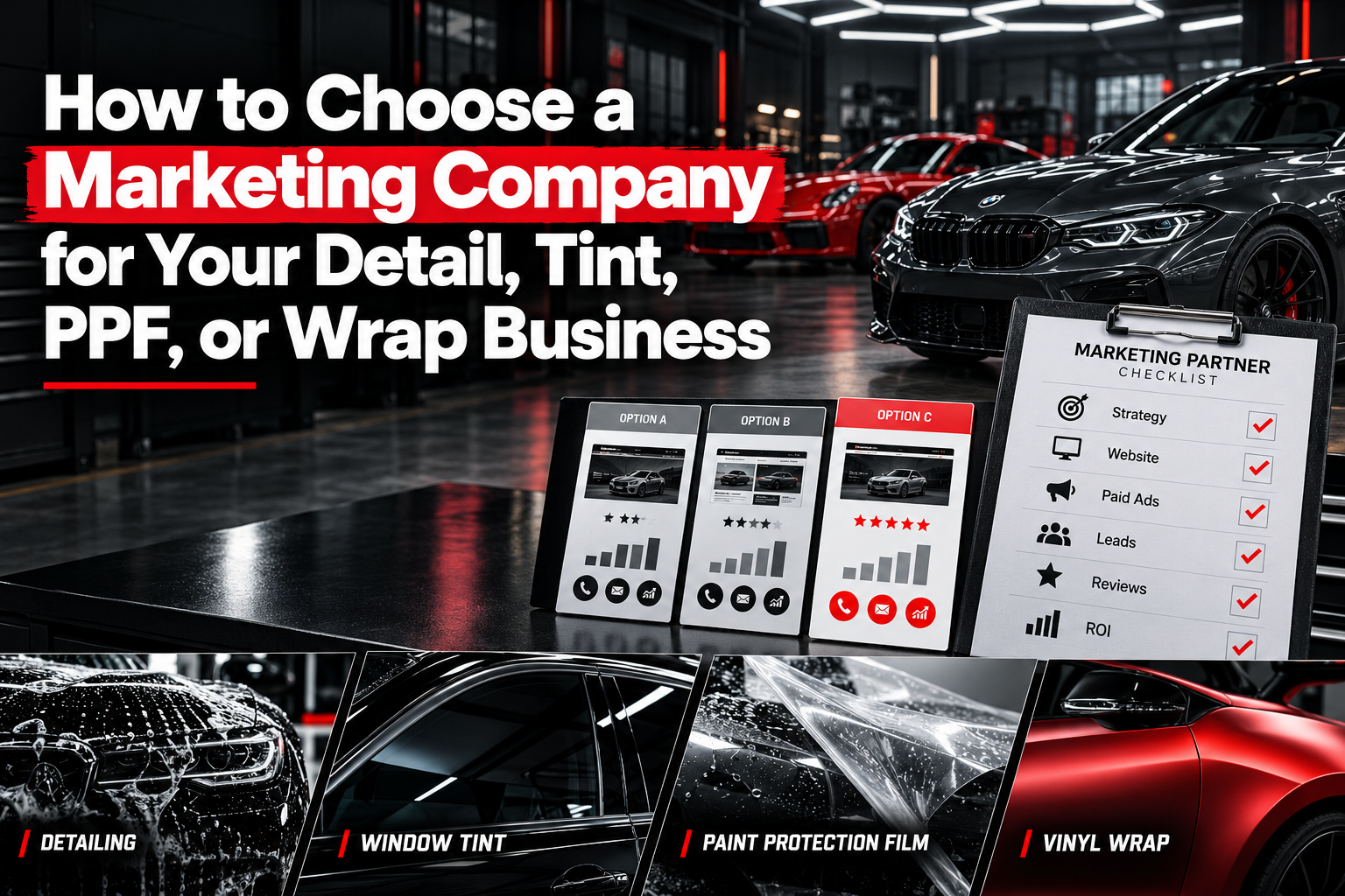 Choosing a marketing company for auto detailing, tint, ppf, wraps businesses Choosing a marketing company for auto detailing, tint, ppf, wraps businesses